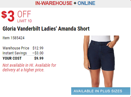 Shorts para dama de jean Gloria Vanderbilt