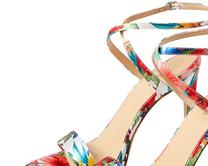 Tacones de aguja con estampado de flores multicolor GUESS