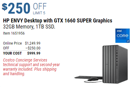 Computadora de escritorio de alto rendimiento HP - Ahorra $250