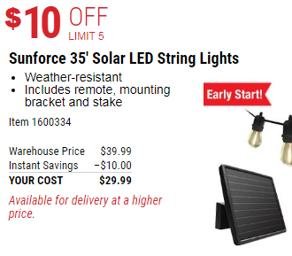 Extensión de lámparas para jardín con panel solar Sunforce - Ahorra $10