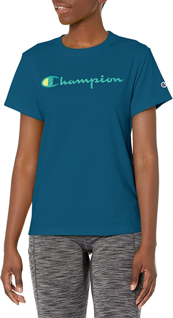 Franela clásica para dama con estampado en pecho Champion