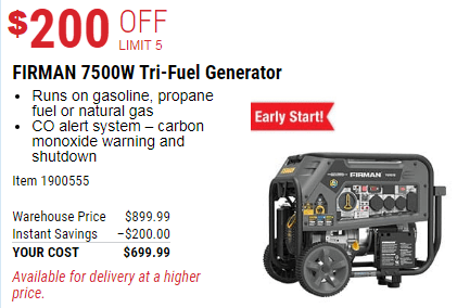 Generador de electricidad de 7500W Firman - Ahorra $200