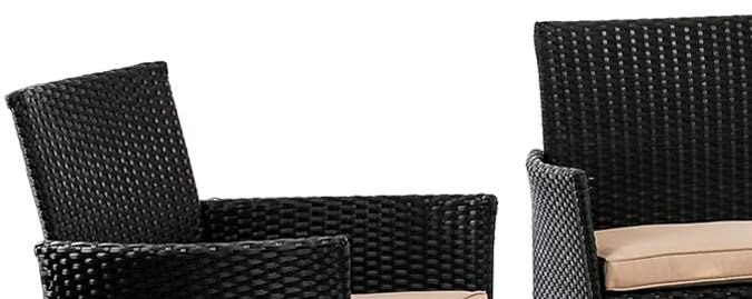 Set de muebles para patio de ratán negro FDW