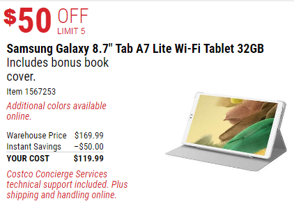 Tableta inteligente de 8.7 pulgadas Samsung - Ahorra $50