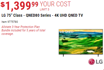 Televisor inteligente de 75 pulgadas LG