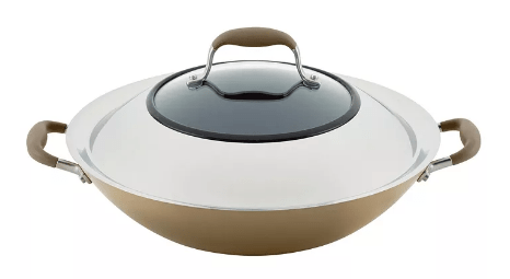 Wok de cocina de 14 pulgadas con tapa Anolon
