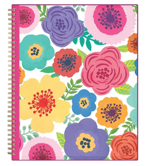 Libreta para el uso diario con estampado de flores Blue Sky