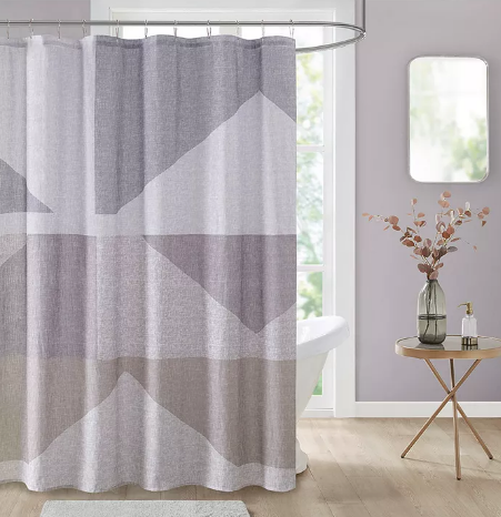 Cortina de baño decorativa con estampado geométrico Décor Studio – Ahorra 85%