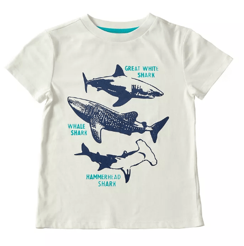 Franela básica para niño con estampado de tiburones Epic Threads