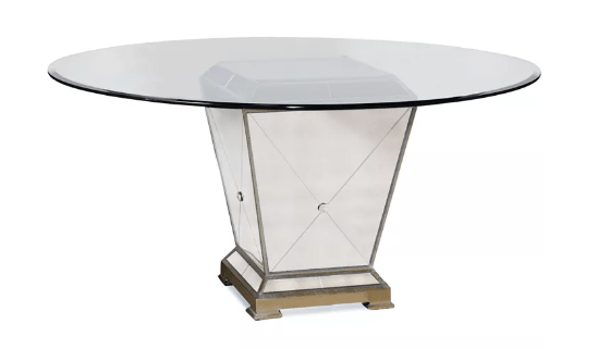 Mesa recibidora redonda de vidrio Macy’s – Ahorra 66%