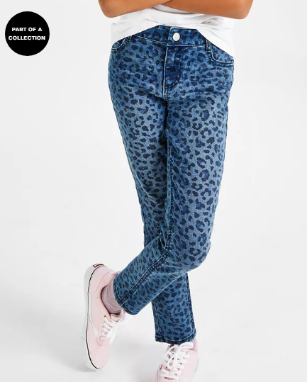 Pantalón de niña con estampado de leopardo azul Epic Threads