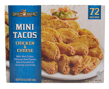 Paquete de mini tacos de pollo y queso Don Miguel
