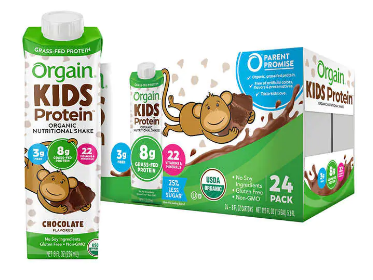 Paquete de proteína líquida con sabor a chocolate para niños Orgain