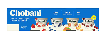 Paquete de yogures de sabores variados Chobani
