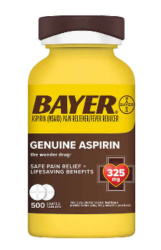 Pastillas de aspirina de 325mg Bayer