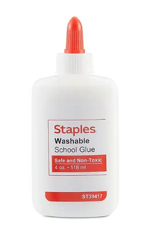 1. Pega blanca permanente Staples