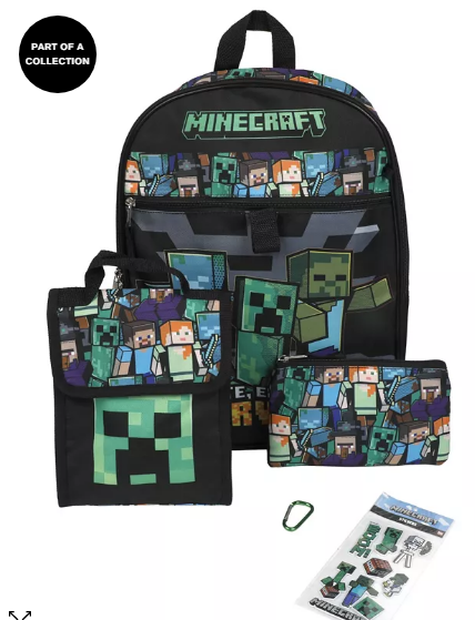 Set de morral para niños de Minecraft Bioworld