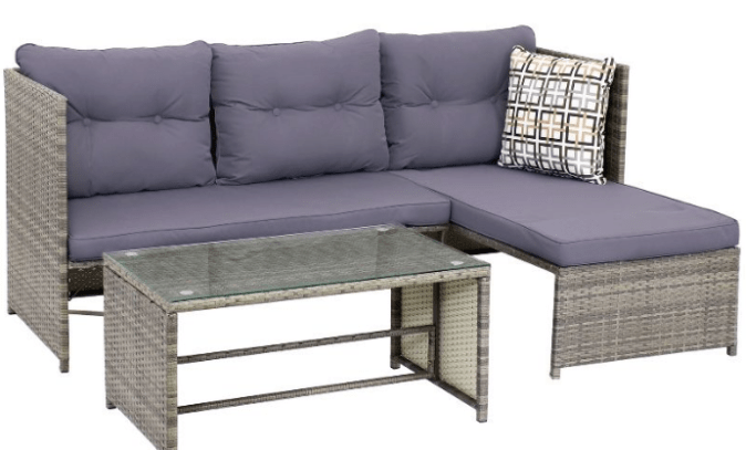 Set de muebles de rattan para exteriores Sunnydaze – Ahorra 37%