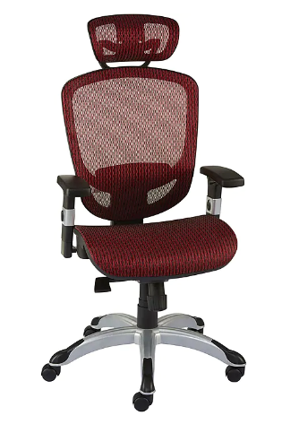 Silla de escritorio con respaldo de malla rojo granate FlexFit