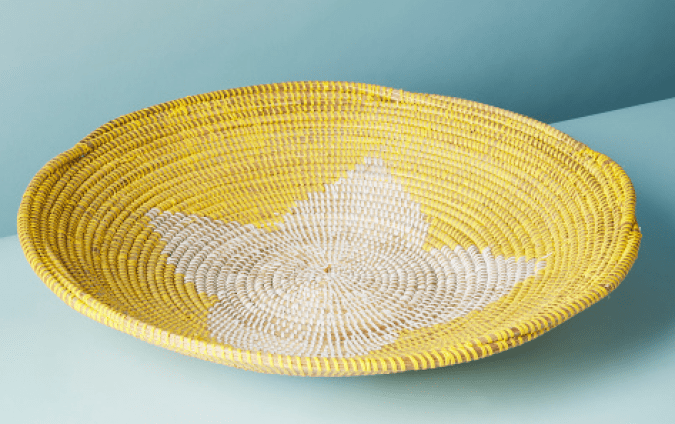 Bowl de 23 pulgadas texturizado amarillo de Made In Africa