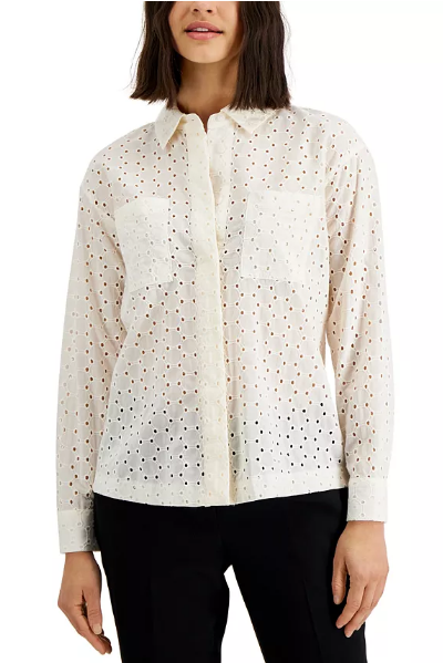 Camisa de botones manga larga para dama Alfani