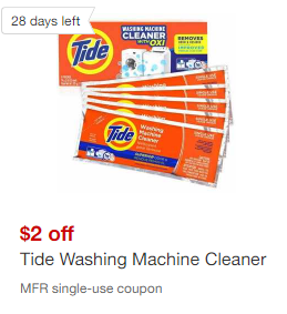 Descuento de $2 en toallitas de jabón para lavadoras Tide