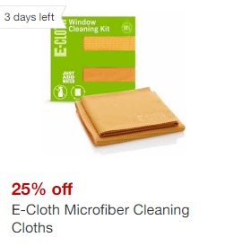 Descuento del 25% en toallitas de microfibra E-Cloth