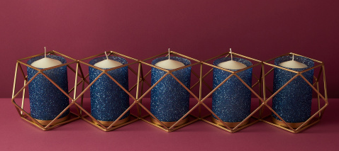 Juego de candelabros dorados Made In India