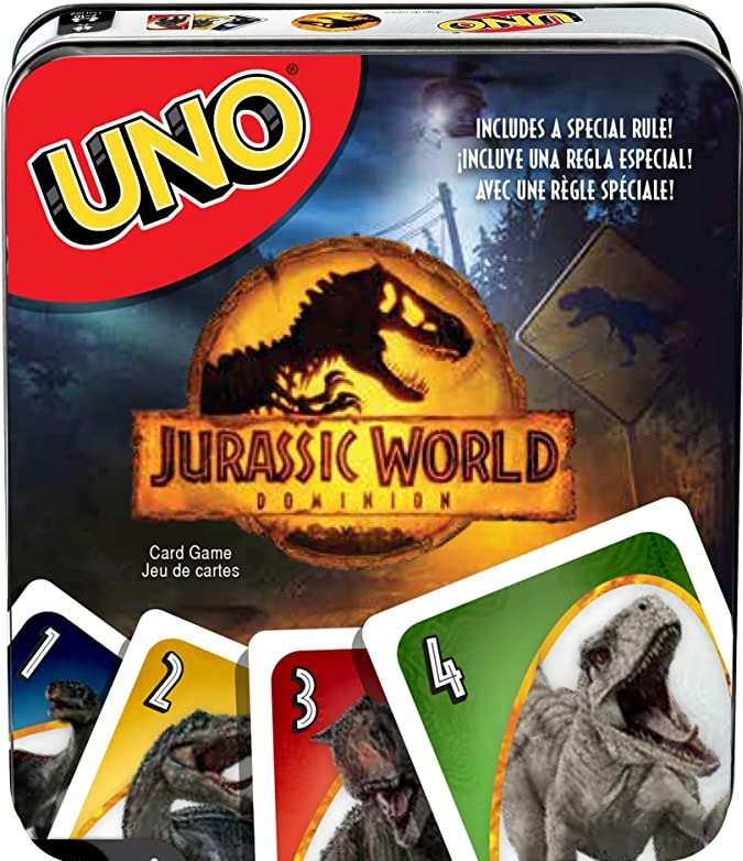 Juego de cartas con temática de dinosaurios UNO