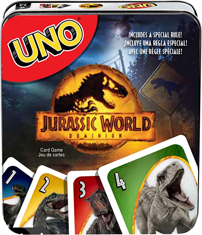 Juego de cartas con temática de dinosaurios UNO
