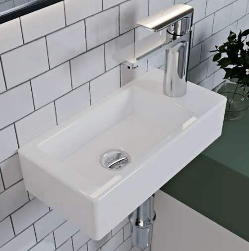 Lavamanos rectangular de cerámica para baño DeerValley