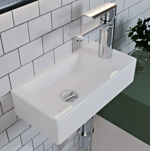 Lavamanos rectangular de cerámica para baño DeerValley