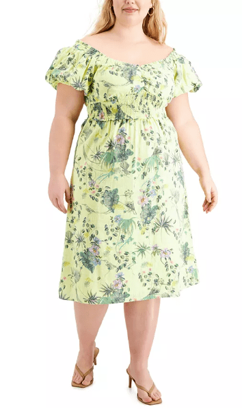 Vestido de talla plus con estampado floral Inc International Concepts