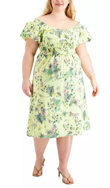 Vestido de talla plus con estampado floral Inc International Concepts