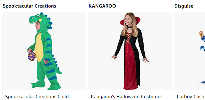 Disfraces para niños en Amazon