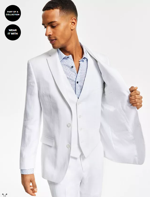 Blazer blanco para caballero de dos botones Bar III