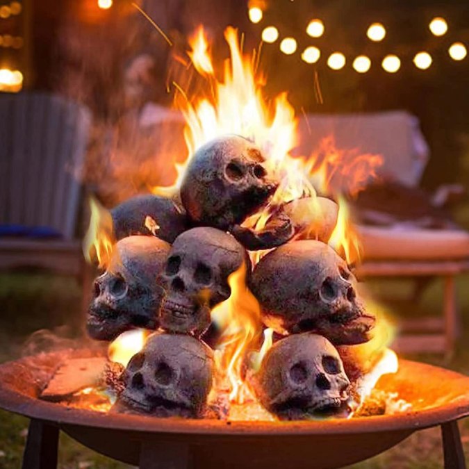 Cabezas de calavera de cerámica para chimeneas Garent