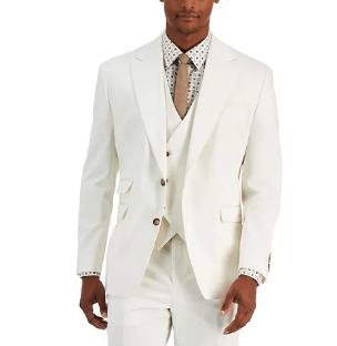 Chaqueta blanca de corte clásico para caballeros con botones dorados Tayion Collection