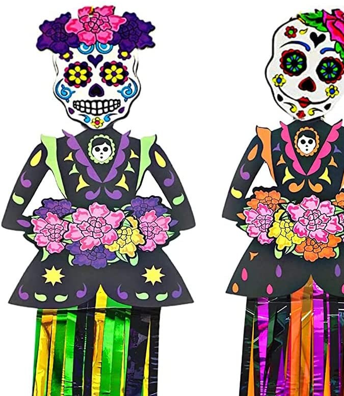 Paquete de Catrinas colgantes del Día de los Muertos 4E's Novelty