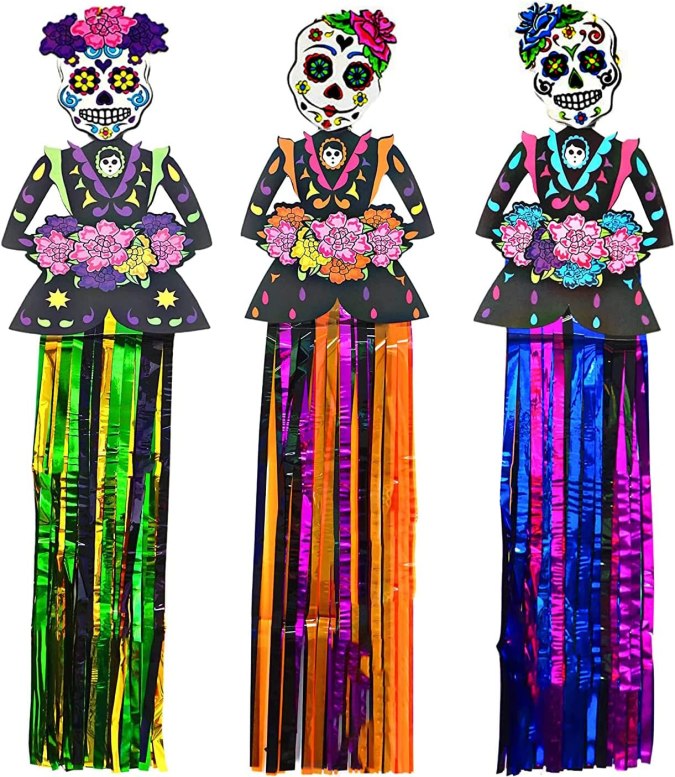 Paquete de Catrinas colgantes del Día de los Muertos 4E's Novelty