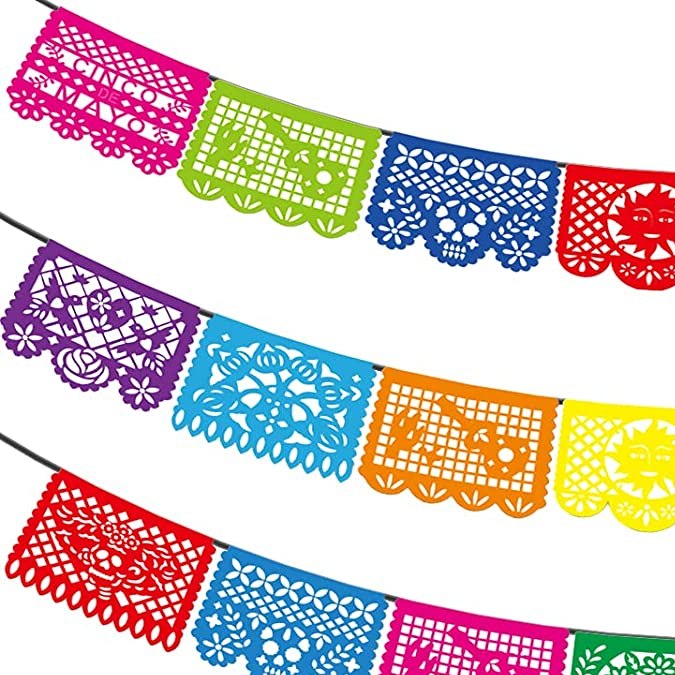 Paquete de banderines con temática del Día de los Muertos Asoulin