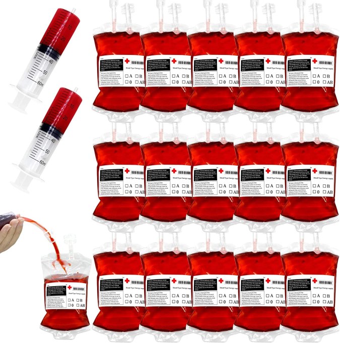 Paquete de bolsas de sangres para bebidas Hidreams