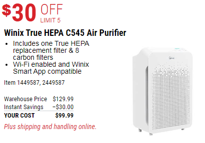 Purificador de aire para el hogar Winix