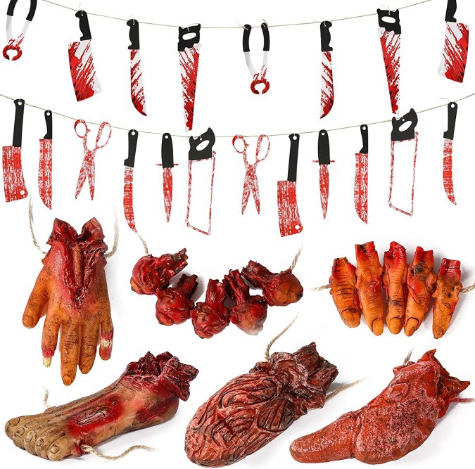 Set de armas y partes de cuerpos espantosas Lansian