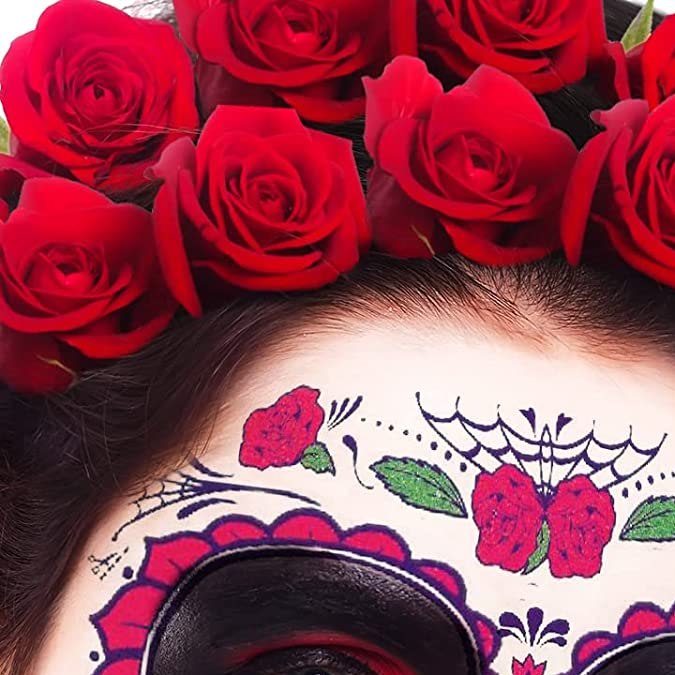 Set de calcomanías faciales de calaveras del Día de los Muertos Ever Plus