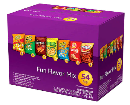 Caja de 54 unidades de golosinas saladas de Frito Lay