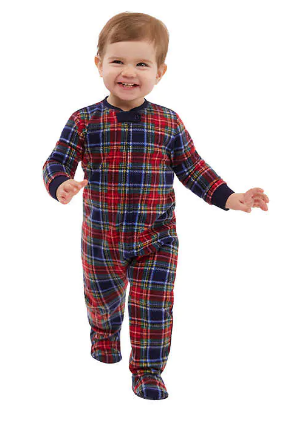 Body de pijama con estampado a cuadros para niños pequeños Eddie Bauer