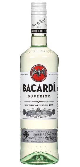 Botella de 750ml de Ron blanco Bacardi
