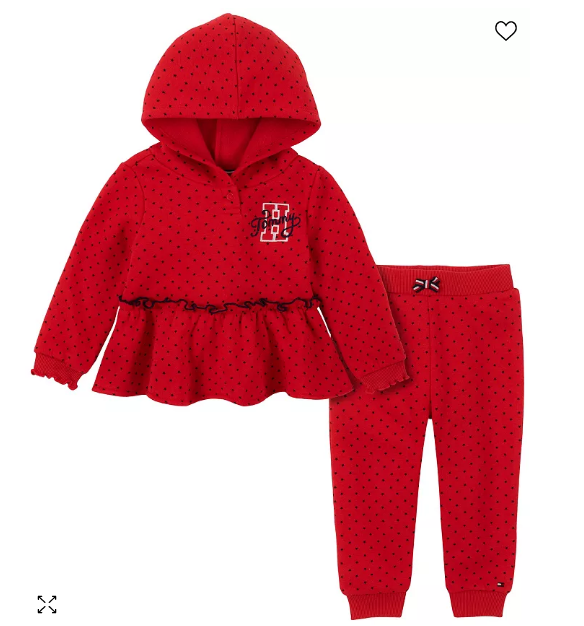 Conjunto para niña rojo de dos piezas Tommy Hilfiger