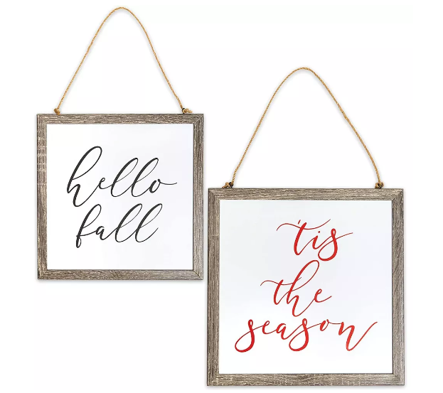 Duo de cuadros decorativos con frases del Thanksgiving Farmlyn Creek